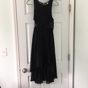 Black flows high-low dress from H&M- cut outs on the sides by the ribs